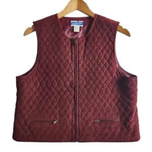 Pendelton Vintage courderoy quilted Full Zip Vest Womens Size 10